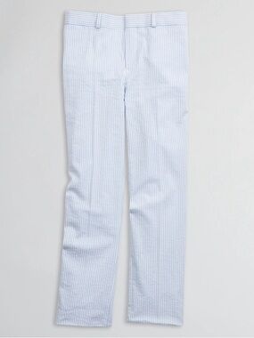 NWT! Brooks Brothers Fleece Boys Pants Blue White Striped Seersucker Cotton
